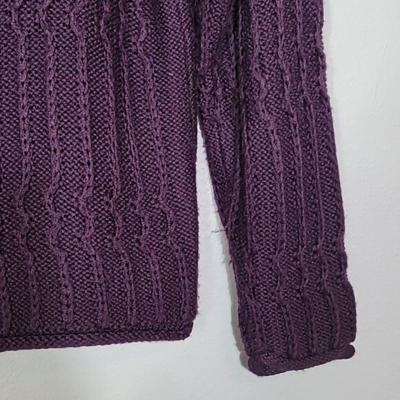 Vintage The Limited Womens Chunky Knit Henley Sweater Size S Purple Wool Blend - Picture 10 of 13